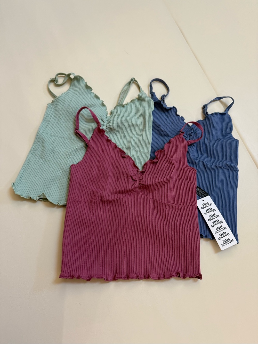 Urban Outfitters Ribbed Cami Tank Tops Bundle 3 Colors